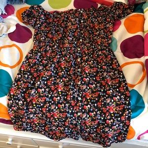 Floral dress with white buttons